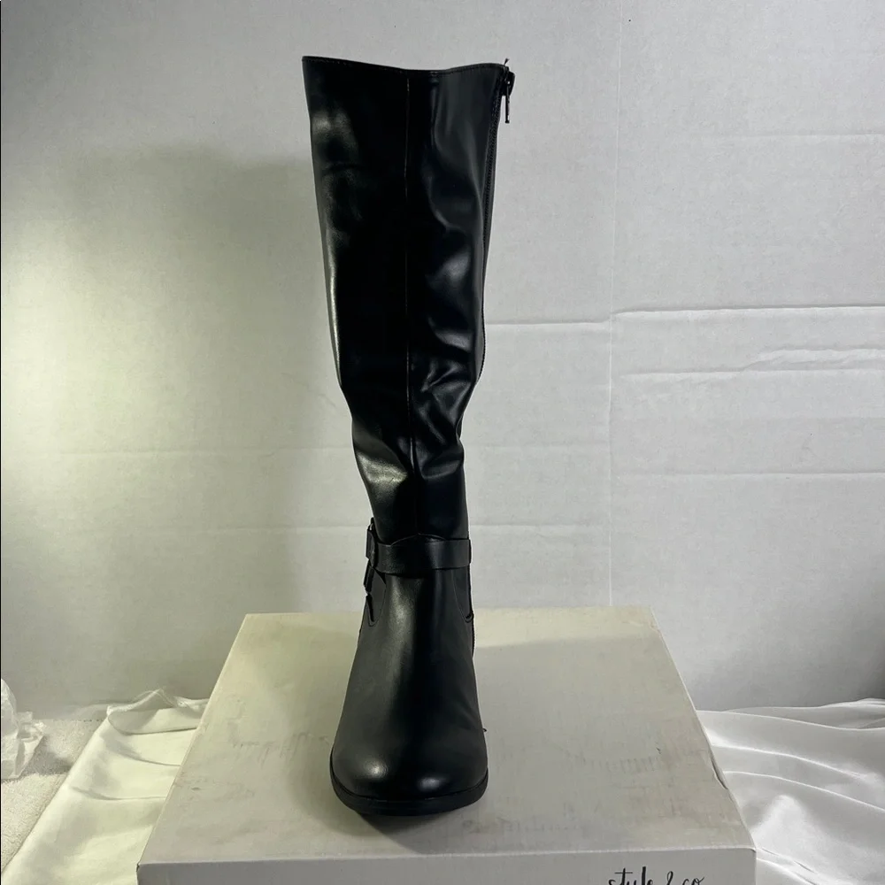 Style & Co. Sleek Black‎ Kindellp Women’s Riding Boots Size 5 New in Box